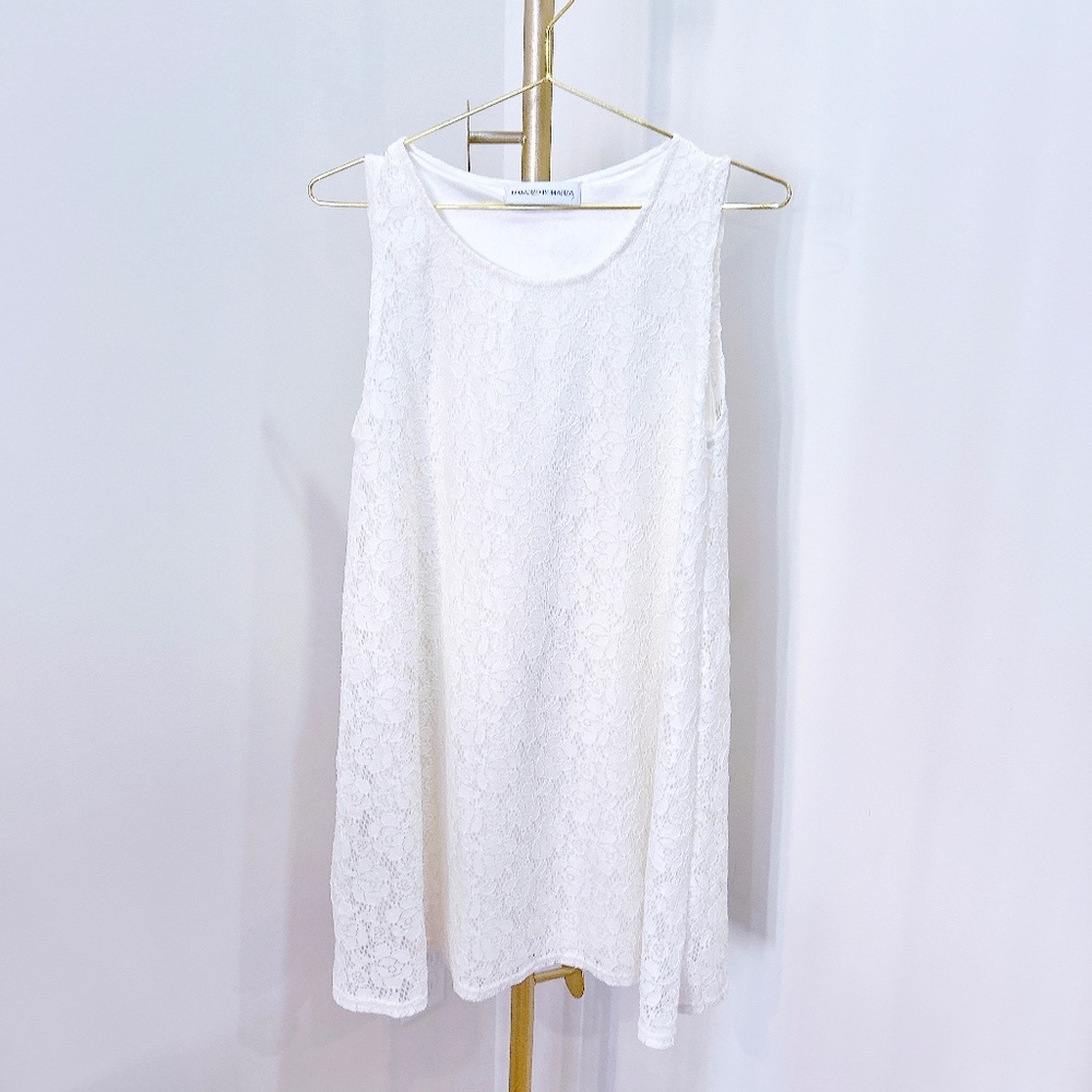 Loranzo Romanza White lace mini A line dress